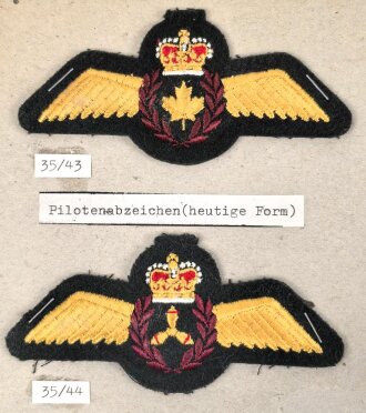 Canada Luftwaffe, Sammlung Abzeichen, auf Karton getackert
