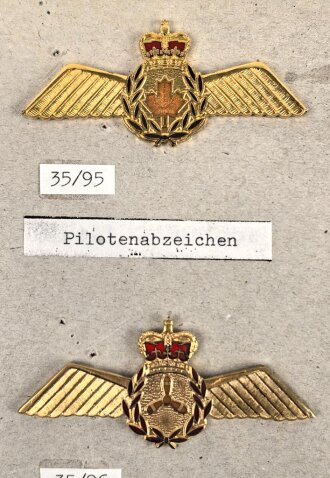 Canada Luftwaffe, Sammlung Abzeichen, auf Karton getackert
