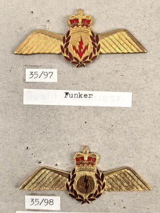 Canada Luftwaffe, Sammlung Abzeichen, auf Karton getackert