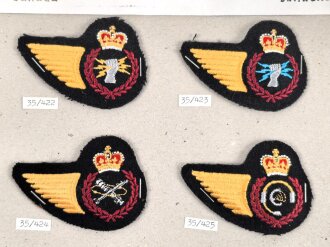 Canada Luftwaffe, Sammlung Abzeichen, auf Karton getackert