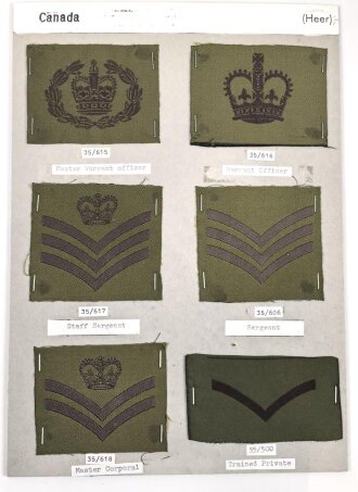 Canada Heer, Sammlung Abzeichen/ Ärmelabzeichen, auf...