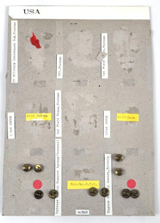 Canada Heer, Sammlung Abzeichen/ Ärmelabzeichen, auf Karton getackert