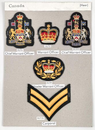 Canada Heer, Sammlung Abzeichen/ Ärmelabzeichen, auf...