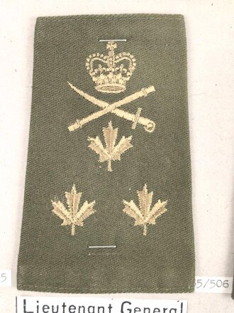 Canada Heer, Sammlung Rangabzeichen, auf Karton getackert