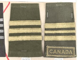 Canada Heer, Sammlung Rangabzeichen, auf Karton getackert