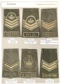 Canada Heer, Sammlung Rangabzeichen für die Drillich Uniform, auf Karton getackert
