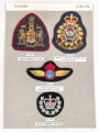 Canada Luftwaffe, Sammlung Abzeichen/ Ärmelabzeichen, auf Karton getackert