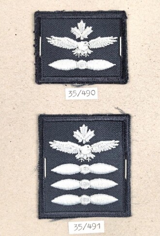 Canada Luftwaffe, Sammlung Rangabzeichen, auf Karton getackert