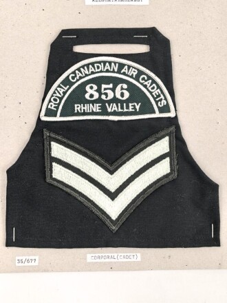 Canada Luftwaffe, Sammlung Ärmelabzeichen und Armbinde, auf Karton getackert