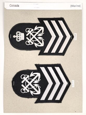 Canada Marine, Sammlung Ärmelabzeichen, auf Karton...