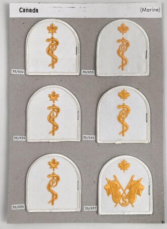 Canada Marine, Sammlung Ärmelabzeichen, auf Karton...