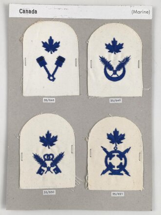 Canada Marine, Sammlung Ärmelabzeichen, auf Karton...