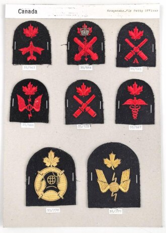 Canada Marine, Sammlung Kragenabzeichen für Petty...