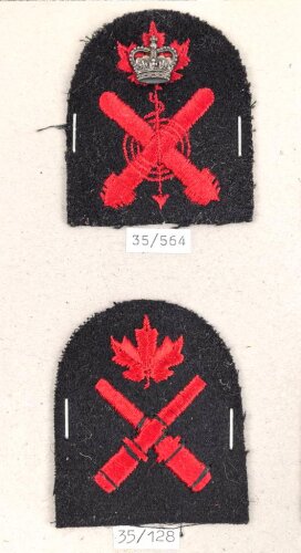 Canada Marine, Sammlung Kragenabzeichen für Petty Officer, auf Karton getackert