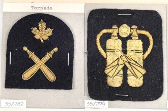 Canada Marine, Sammlung Ärmelabzeichen, auf Karton...