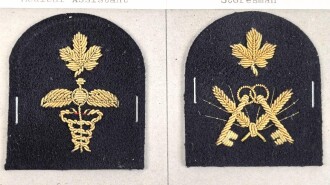 Canada Marine, Sammlung Ärmelabzeichen, auf Karton getackert