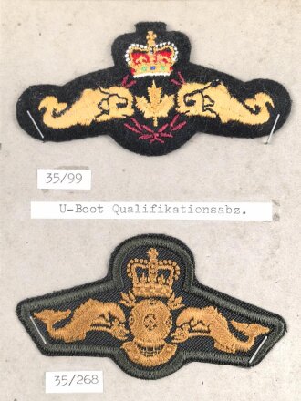 Canada Marine, Sammlung Ärmelabzeichen, auf Karton...