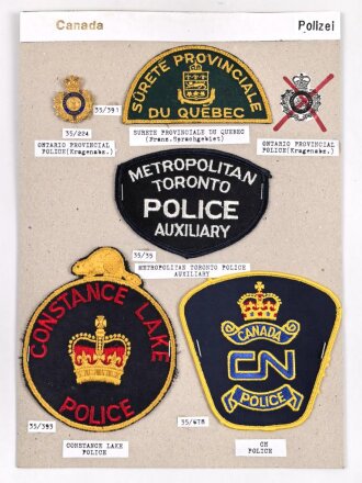 Canada Polizei, Sammlung Abzeichen/ Ärmelabzeichen,...
