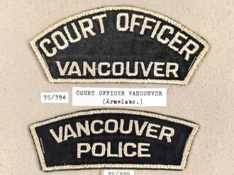 Canada Polizei, Sammlung Ärmelabzeichen, auf Karton...