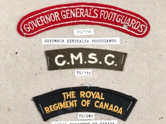 Canada Heer, Sammlung Abzeichen/ Ärmelabzeichen, auf Karton getackert