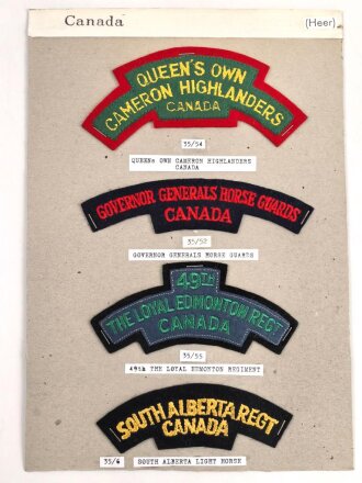 Canada Heer, Sammlung Abzeichen/ Ärmelabzeichen, auf...