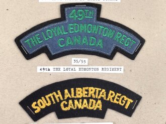 Canada Heer, Sammlung Abzeichen/ Ärmelabzeichen, auf Karton getackert