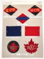 Canada Heer, Sammlung Abzeichen/ Ärmelabzeichen, auf Karton getackert