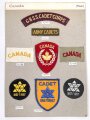 Canada Heer, Sammlung Abzeichen/ Ärmelabzeichen, auf Karton getackert