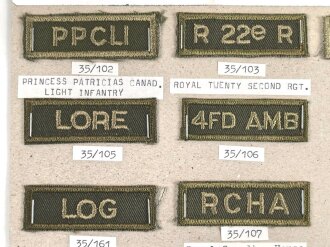 Canada Heer, Sammlung Abzeichen/ Ärmelabzeichen, auf...