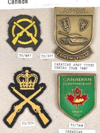 Canada, Sammlung Abzeichen/ Ärmelabzeichen, auf...