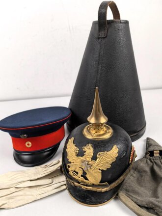 Baden, Pickelhaube für einen Offizier. Im Koffer,...