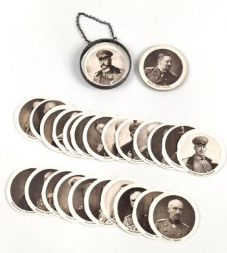 1.Weltkrieg " Unserer Führer in grosser Zeit 1914 1916" 45mm Durchmesser, zum öffnen , innen Bildnisse der Heerführer. An kleiner Kette