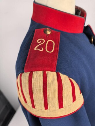 Bayern, Waffenrock für einen Spielmann im Infanterie Regiment No. 20 Lindau. Effekten original vernäht, Eigentumstück, guter Gesamtzustand