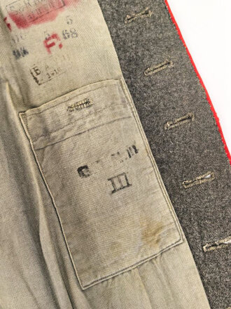 1. Weltkrieg, feldgraue Feldbluse für Mannschaften und Unteroffiziere der Sanitätstruppe. Kammerstück des Artillerie Regiment 54. getragenes Stück in gutem Gesamtzustand