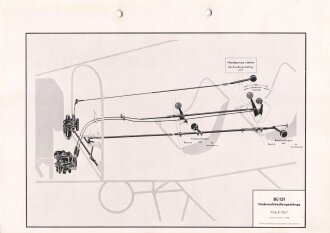 Luftwaffe Lehrmittelabteilung "Bü 131 Triebwerkbediengestänge Fl Üb 8-176/7" Stand vom 11.1940, DIN A4 gelocht