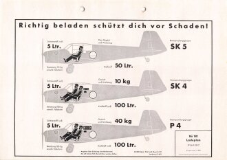 Luftwaffe Lehrmittelabteilung "Bü 131 Ladeplan...