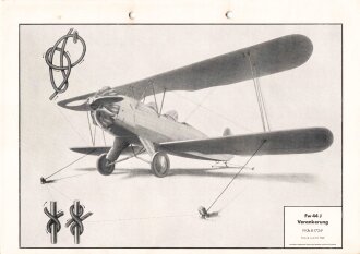 Luftwaffe Lehrmittelabteilung "Fw 44 J Verankerung Fl Üb 8-173/9" Stand vom 10.1940, DIN A4 gelocht