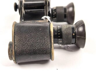 k.u.k. Österreich Ungarn, Feldstecher 4 Fach von Carl Zeiss Jena, Vertrieb " M.Tiller Wien k.u.k. Hoflieferant" gute Durchsicht, eine Augenmuschel geklebt