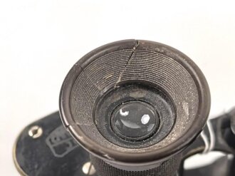 k.u.k. Österreich Ungarn, Feldstecher 4 Fach von Carl Zeiss Jena, Vertrieb " M.Tiller Wien k.u.k. Hoflieferant" gute Durchsicht, eine Augenmuschel geklebt