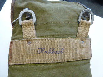 Rucksack für Pioniere der Wehrmacht ( u.a. für 2 Stück  3kg Ladungen ) Die Webriemen zum Teil aus Beutematerial. Seltenes Stück in gutem Zustand