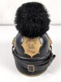 Bayern, Raupenhelm für einen Offizier, originale Raupe, der Kinnriemen seitlich angerissen. Attraktiver Helm