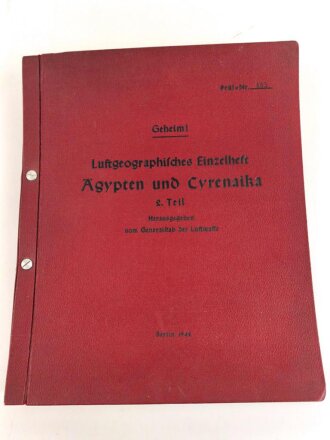 "Ägypten und Cyrenaika" Luftgeographisches...