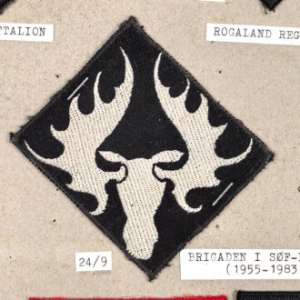 Norwegen, Sammlung Ärmelabzeichen Heer, auf Karton getackert