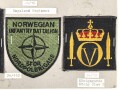 Norwegen, Sammlung Ärmelabzeichen Heer, auf Karton getackert
