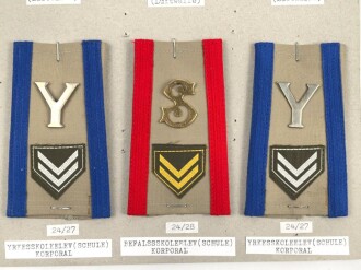 Norwegen, Sammlung Rangabzeichen der Luftwaffe, auf Karton getackert