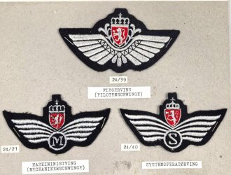 Norwegen, Sammlung Rangabzeichen der Luftwaffe, auf...