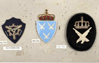 Norwegen, Sammlung Rangabzeichen der Luftwaffe, auf Karton getackert