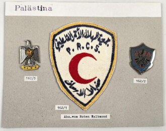Palästina, Ärmelabzeichen und Rangabzeichen, auf Karton getackert