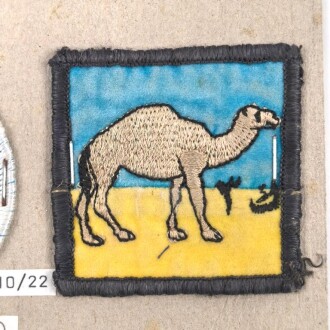 Kuwait, Sammlung Ärmelabzeichen und Mützenabzeichen, auf Karton getackert