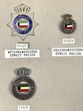 Kuwait, Sammlung Mützenabzeichen der Polizei, auf...